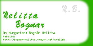 melitta bognar business card